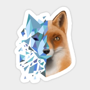 blue shattered fox Sticker